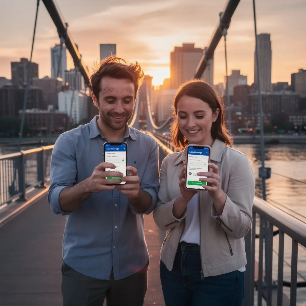 Mapa z zaznaczonymi trasami oraz informacjami o lukach w ubezpieczeniu.